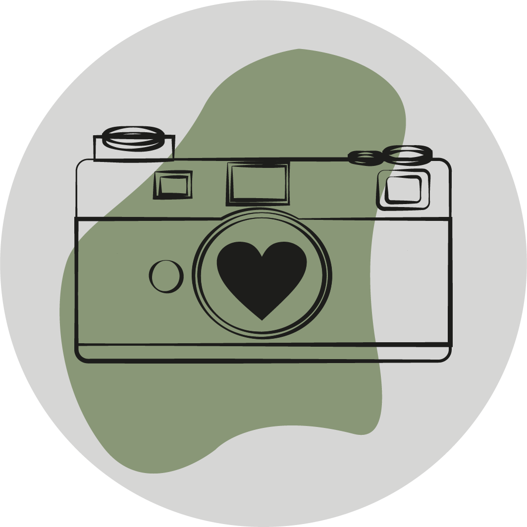 Ein Icon mit Herz welches Aussagt: professionelle Kamera mit Herz für die Tierfotografie